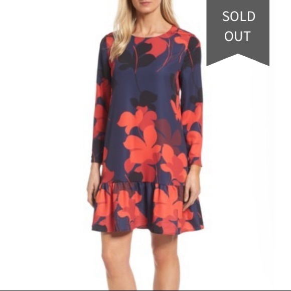 HALOGEN® Button Back Ruffle Hem Dress NWT - Picture 3 of 6